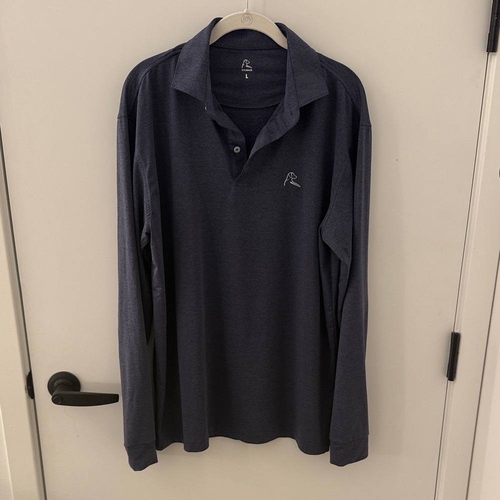 Rhoback Men's Navy Long Sleeve Polo